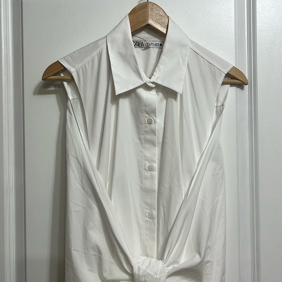 Zara Knotted Poplin Shirt Dress - Picture 10 of 15